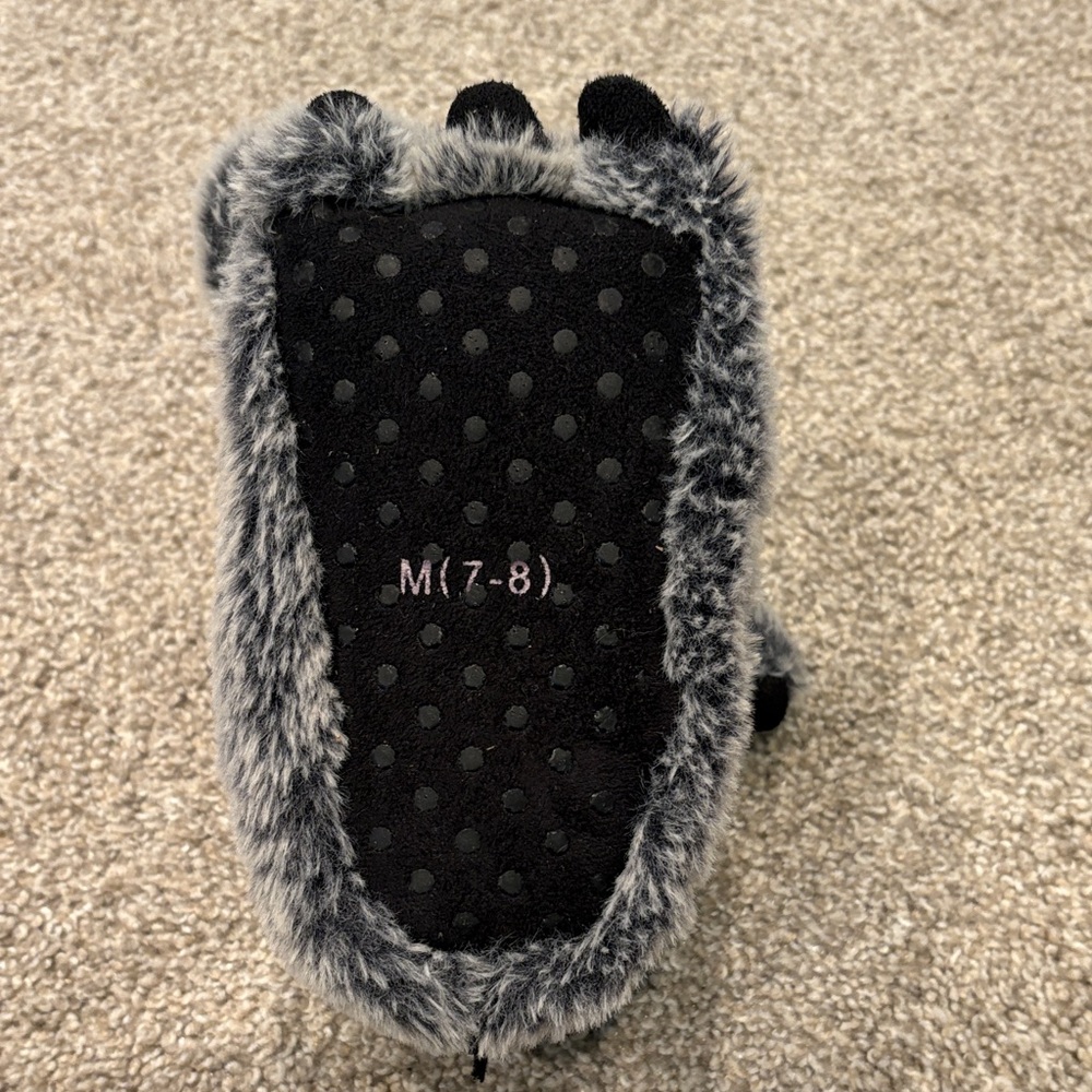Target Gray Furry Kids Slippers - Picture 7 of 7
